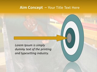 A Woman Slides Down A Slide In A Water Park PowerPoint Template