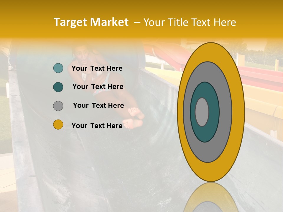 A Woman Slides Down A Slide In A Water Park PowerPoint Template