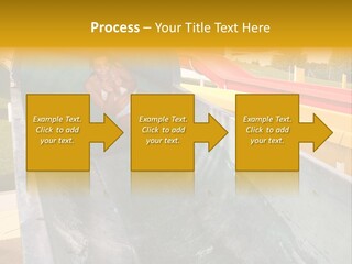 A Woman Slides Down A Slide In A Water Park PowerPoint Template