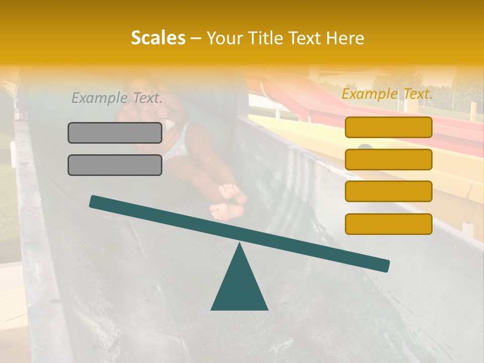 A Woman Slides Down A Slide In A Water Park PowerPoint Template