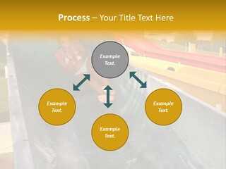 A Woman Slides Down A Slide In A Water Park PowerPoint Template