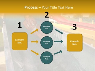 A Woman Slides Down A Slide In A Water Park PowerPoint Template