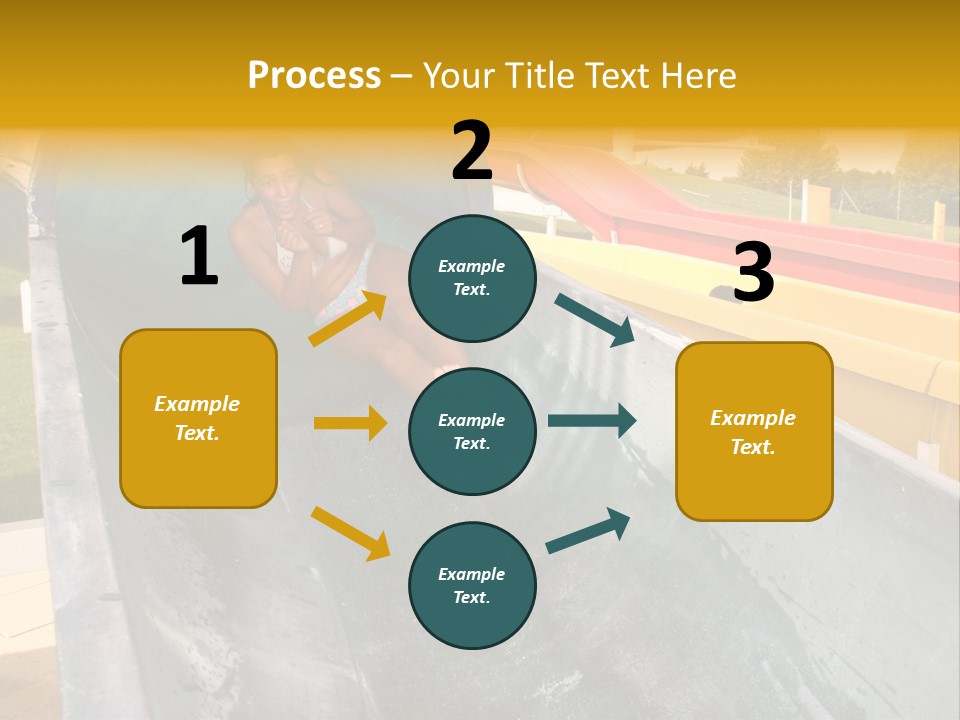 A Woman Slides Down A Slide In A Water Park PowerPoint Template
