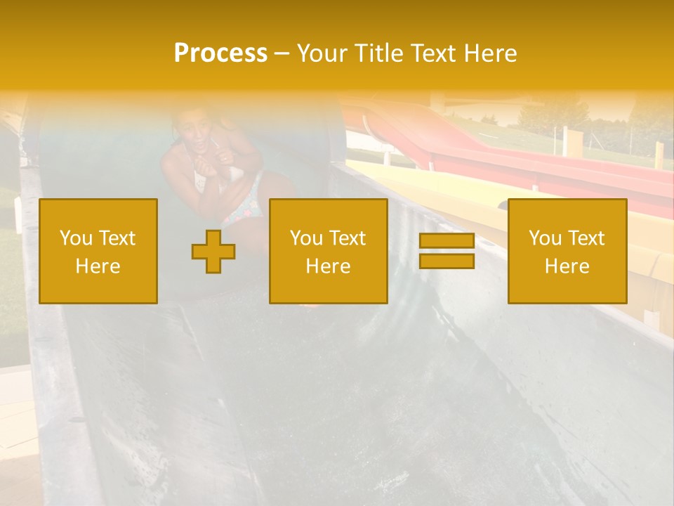 A Woman Slides Down A Slide In A Water Park PowerPoint Template