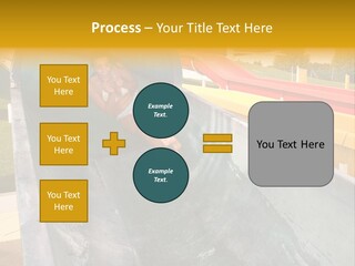 A Woman Slides Down A Slide In A Water Park PowerPoint Template