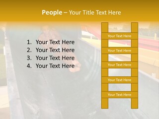 A Woman Slides Down A Slide In A Water Park PowerPoint Template