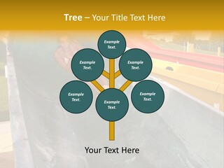 A Woman Slides Down A Slide In A Water Park PowerPoint Template