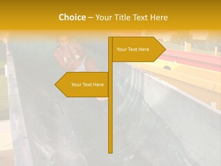 A Woman Slides Down A Slide In A Water Park PowerPoint Template