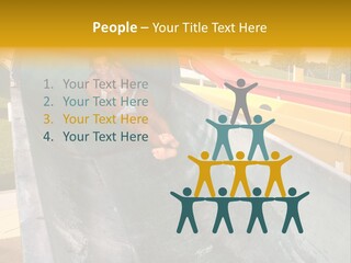 A Woman Slides Down A Slide In A Water Park PowerPoint Template