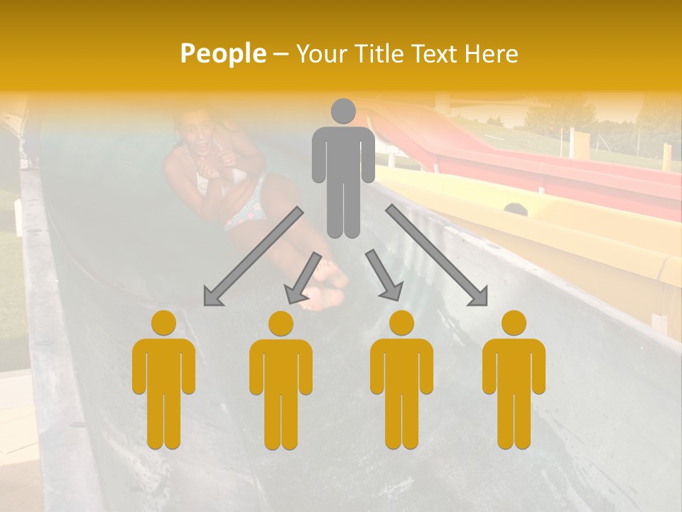 A Woman Slides Down A Slide In A Water Park PowerPoint Template
