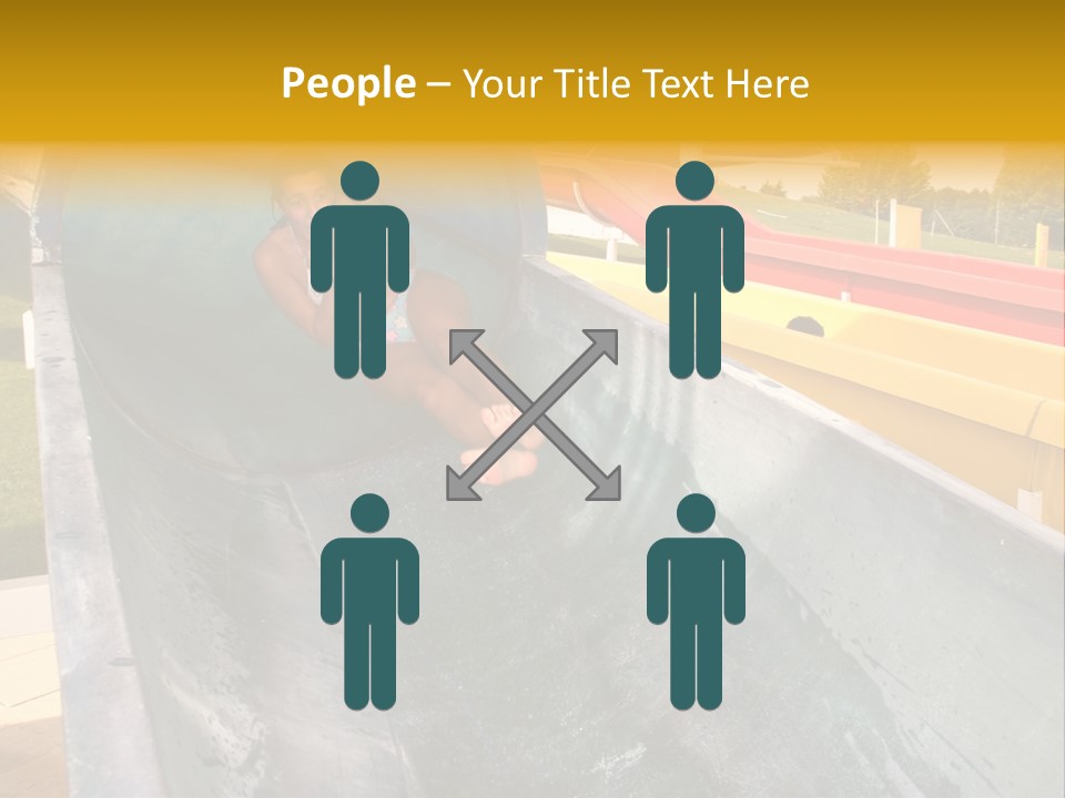 A Woman Slides Down A Slide In A Water Park PowerPoint Template