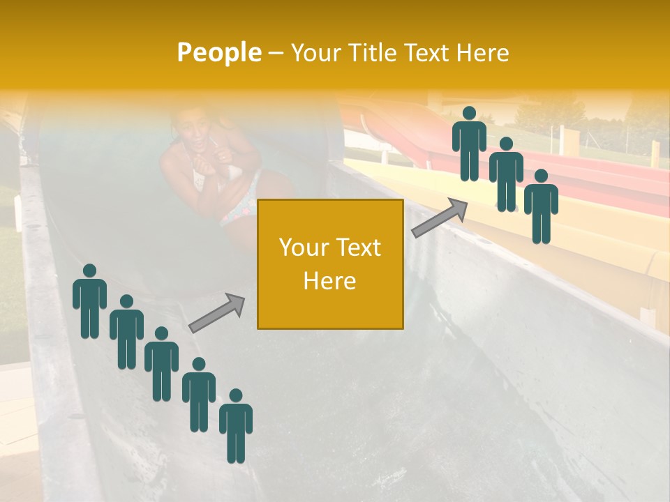 A Woman Slides Down A Slide In A Water Park PowerPoint Template