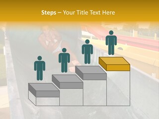 A Woman Slides Down A Slide In A Water Park PowerPoint Template