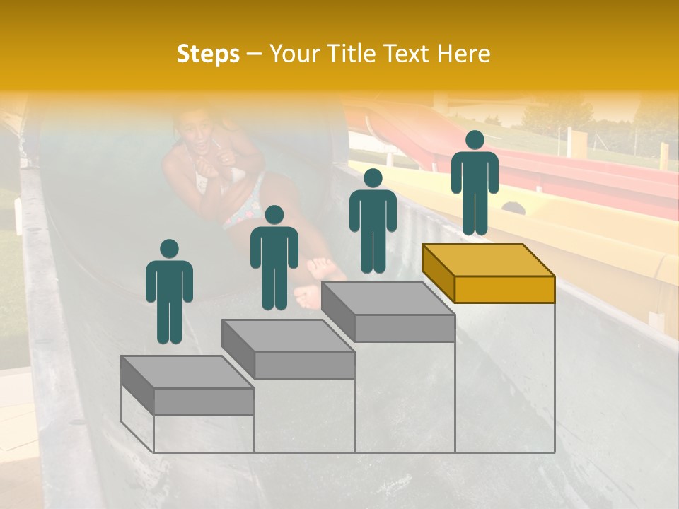 A Woman Slides Down A Slide In A Water Park PowerPoint Template