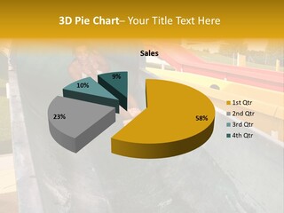 A Woman Slides Down A Slide In A Water Park PowerPoint Template