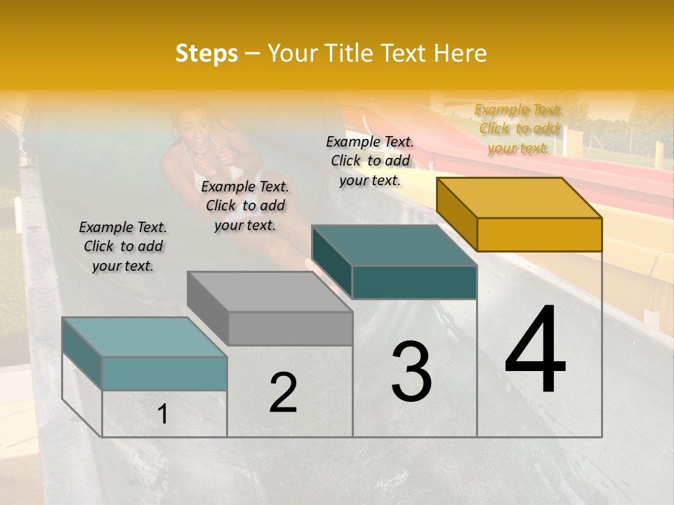 A Woman Slides Down A Slide In A Water Park PowerPoint Template