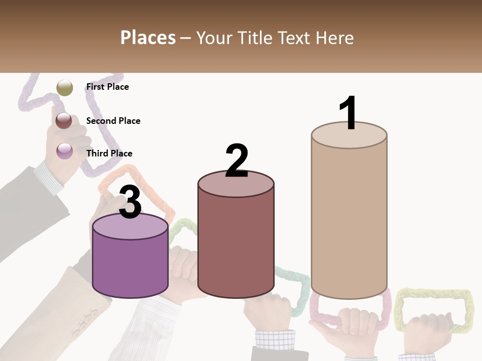 A Group Of People Holding Up Letters With An Arrow PowerPoint Template