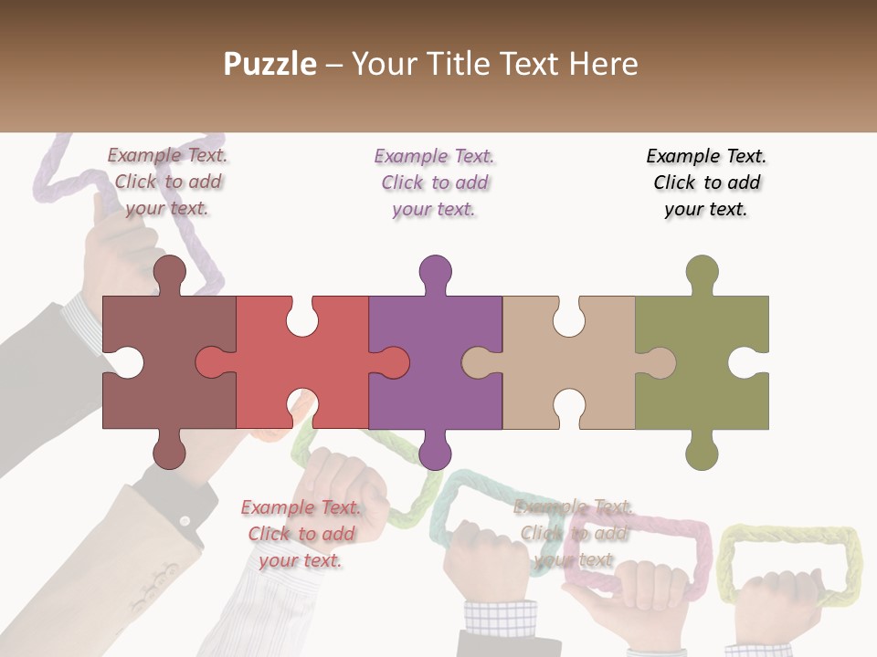 A Group Of People Holding Up Letters With An Arrow PowerPoint Template