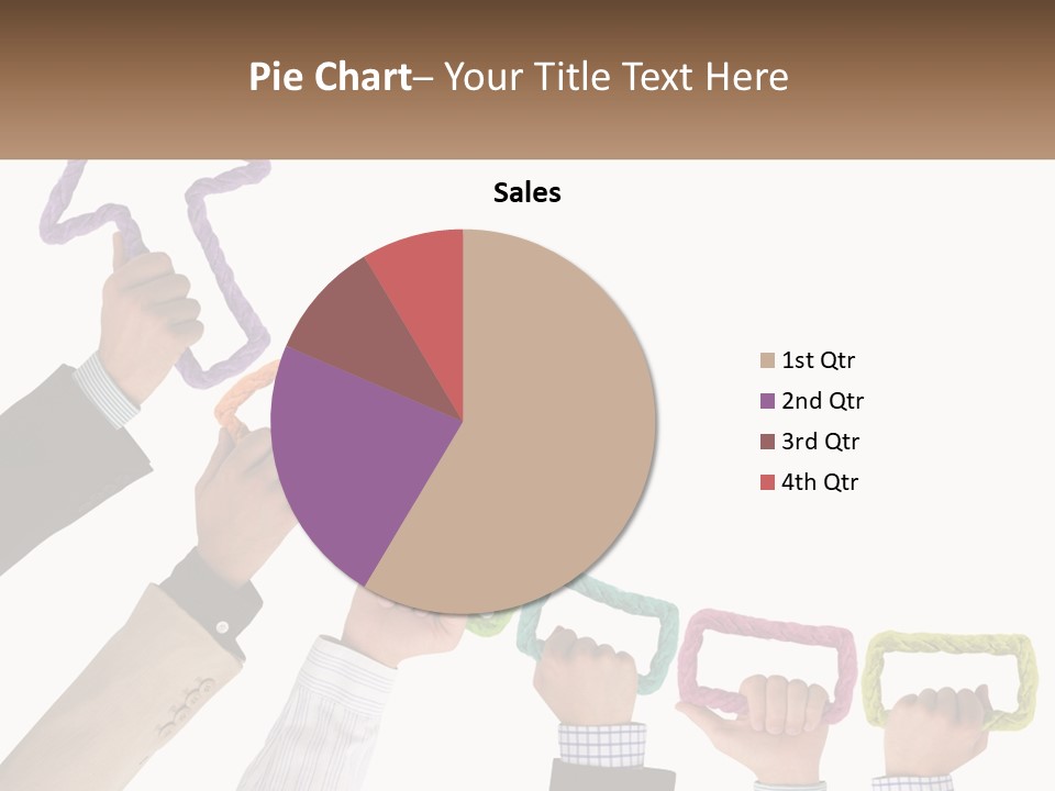 A Group Of People Holding Up Letters With An Arrow PowerPoint Template