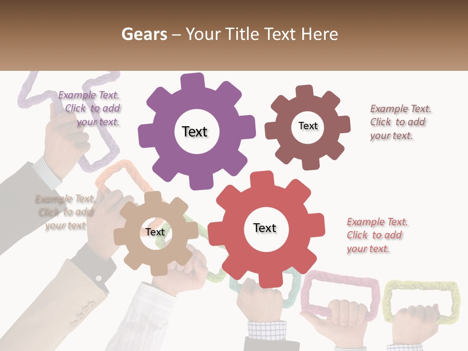 A Group Of People Holding Up Letters With An Arrow PowerPoint Template