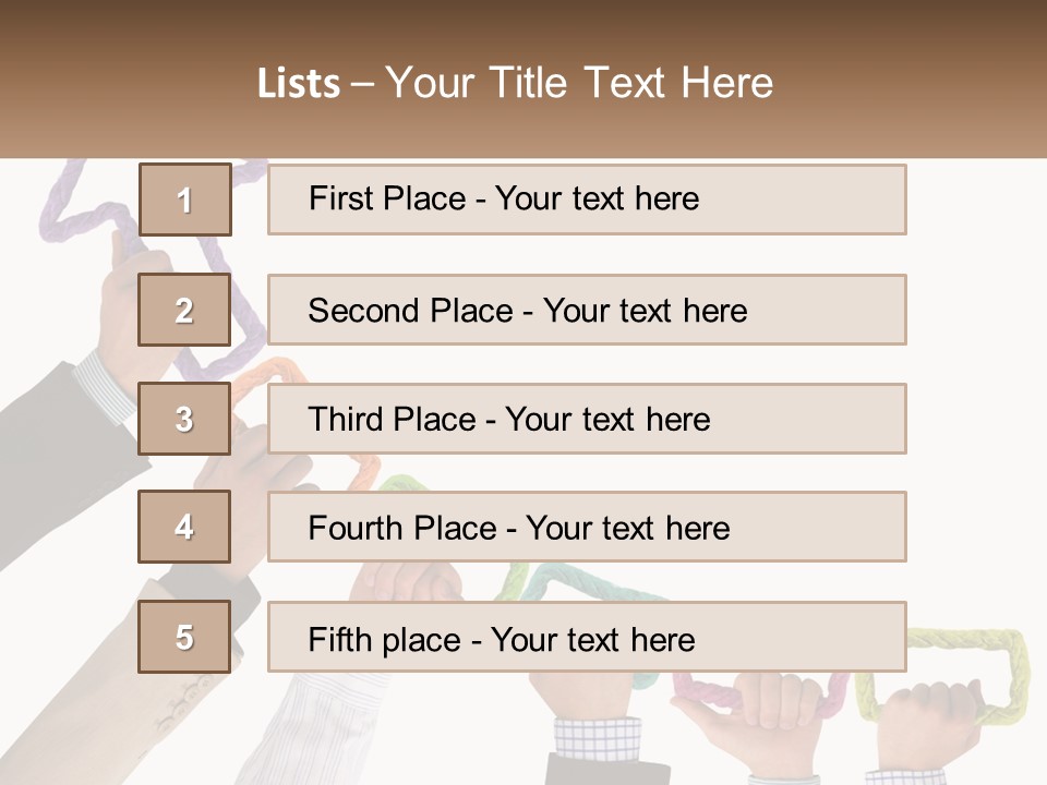 A Group Of People Holding Up Letters With An Arrow PowerPoint Template