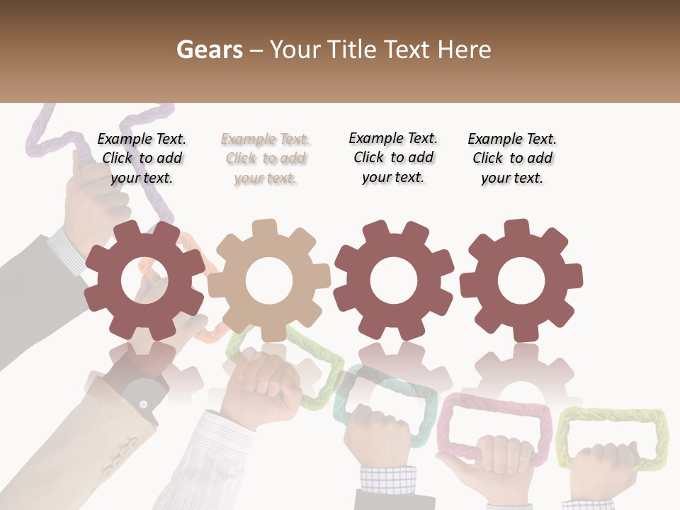 A Group Of People Holding Up Letters With An Arrow PowerPoint Template