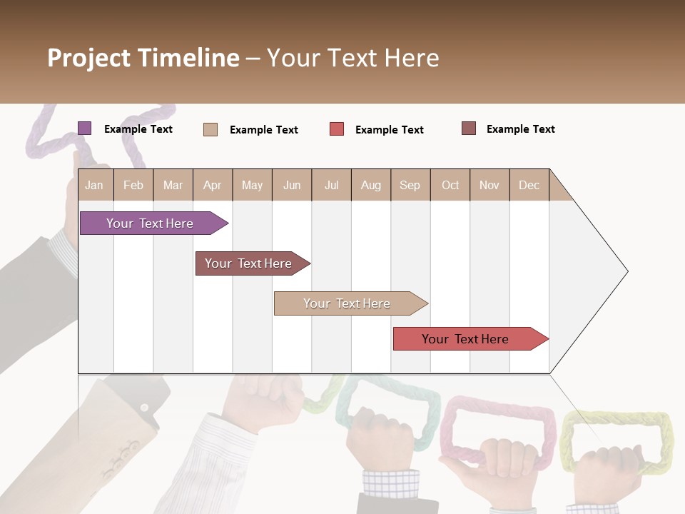 A Group Of People Holding Up Letters With An Arrow PowerPoint Template