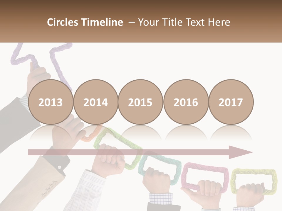 A Group Of People Holding Up Letters With An Arrow PowerPoint Template