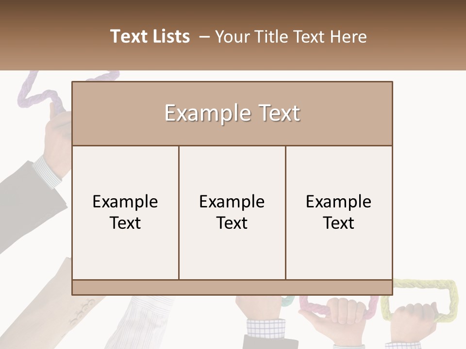 A Group Of People Holding Up Letters With An Arrow PowerPoint Template