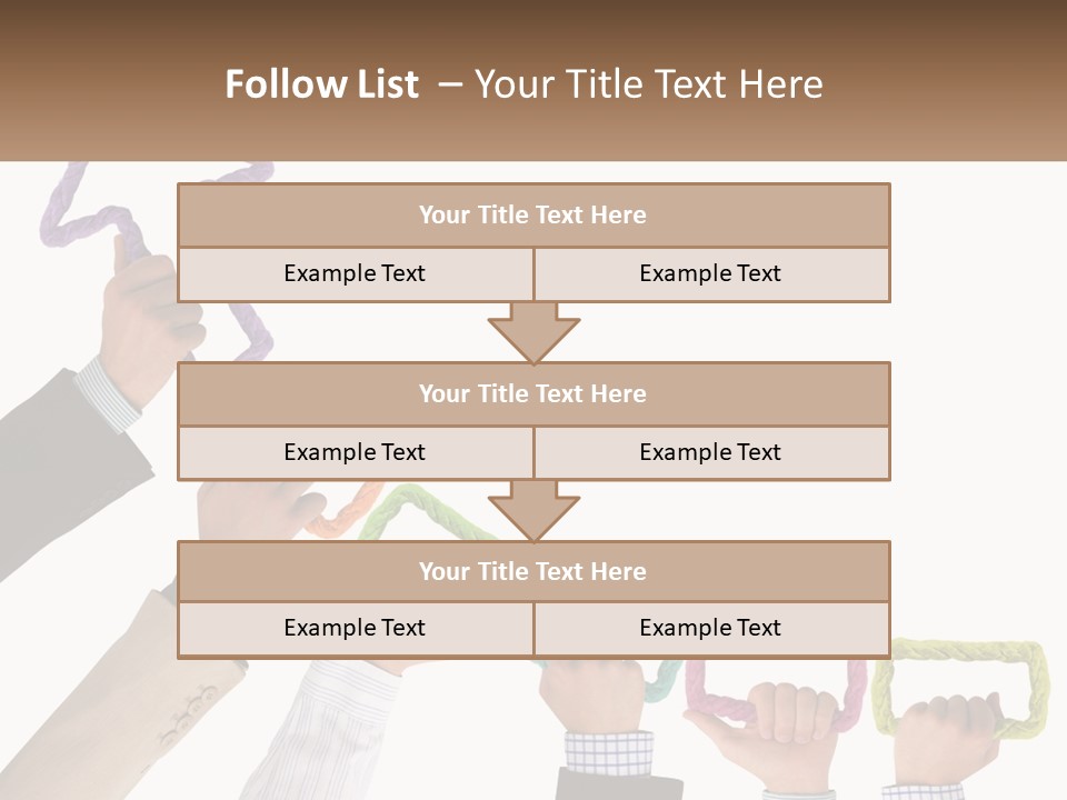 A Group Of People Holding Up Letters With An Arrow PowerPoint Template