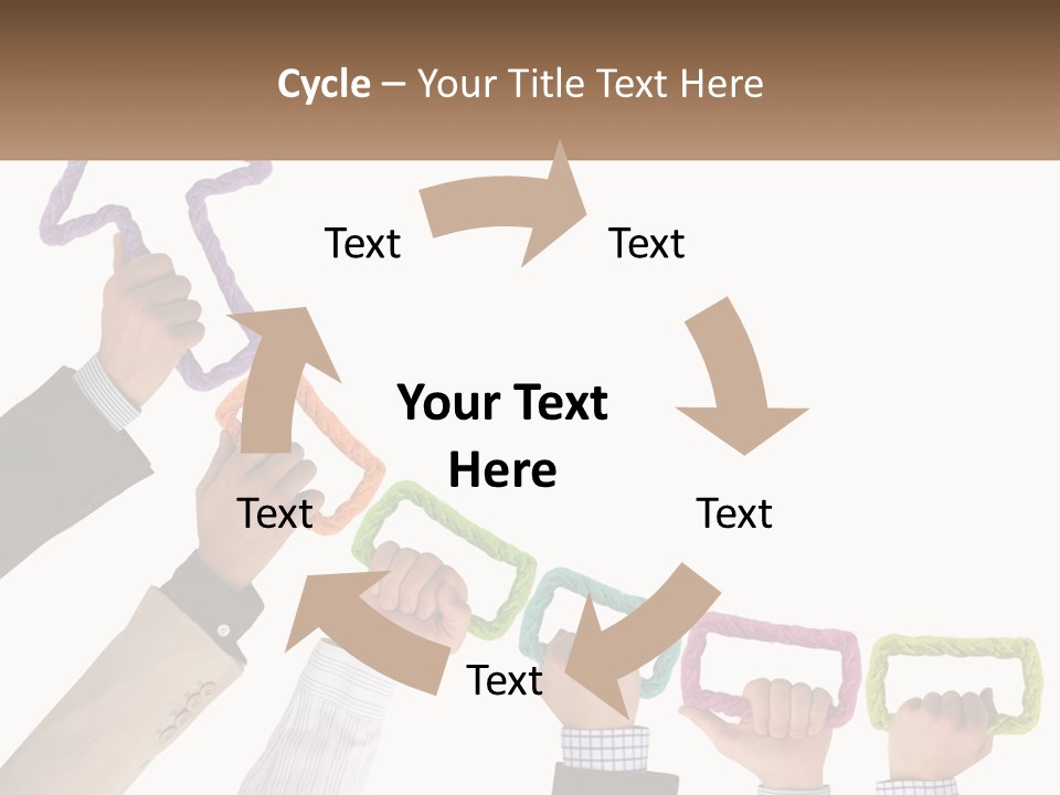 A Group Of People Holding Up Letters With An Arrow PowerPoint Template