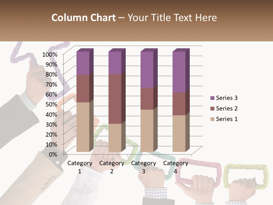 A Group Of People Holding Up Letters With An Arrow PowerPoint Template