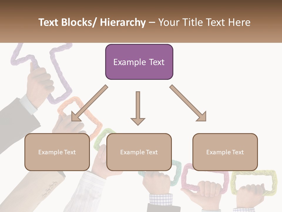 A Group Of People Holding Up Letters With An Arrow PowerPoint Template