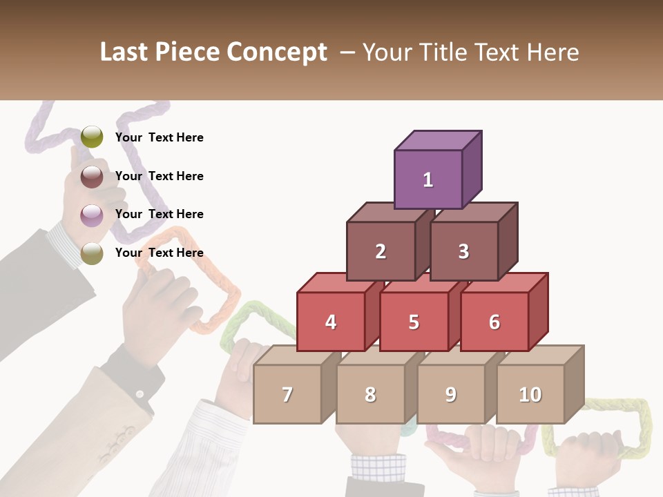 A Group Of People Holding Up Letters With An Arrow PowerPoint Template