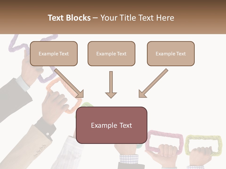 A Group Of People Holding Up Letters With An Arrow PowerPoint Template