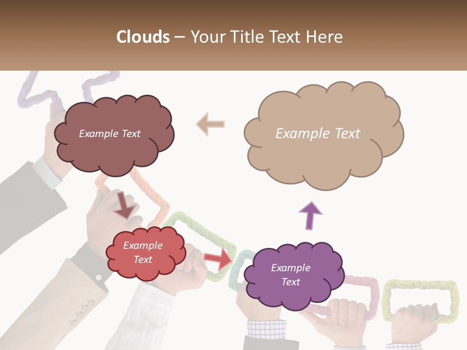 A Group Of People Holding Up Letters With An Arrow PowerPoint Template