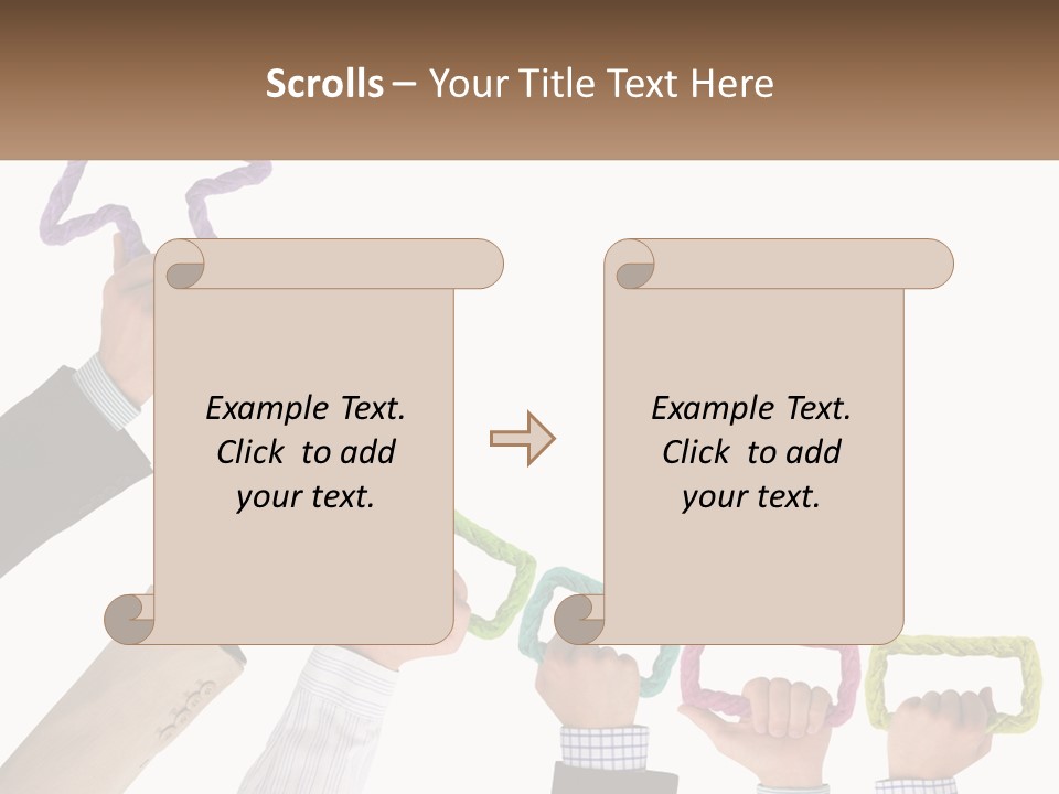 A Group Of People Holding Up Letters With An Arrow PowerPoint Template