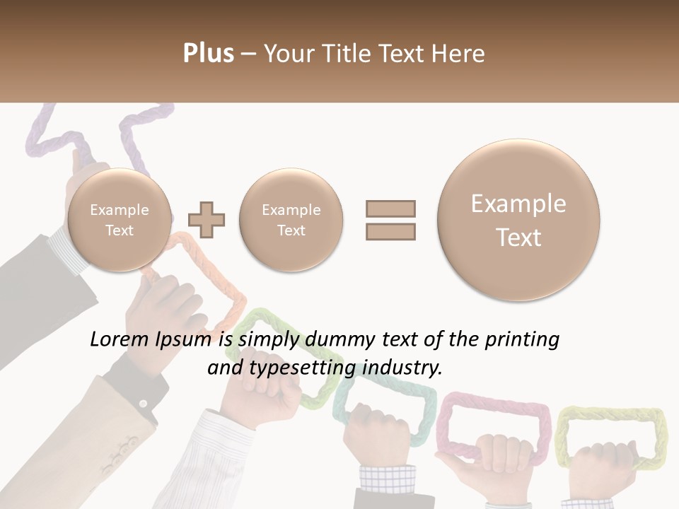 A Group Of People Holding Up Letters With An Arrow PowerPoint Template
