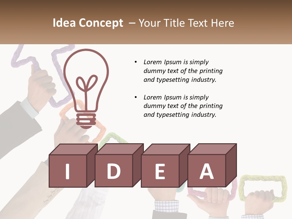 A Group Of People Holding Up Letters With An Arrow PowerPoint Template