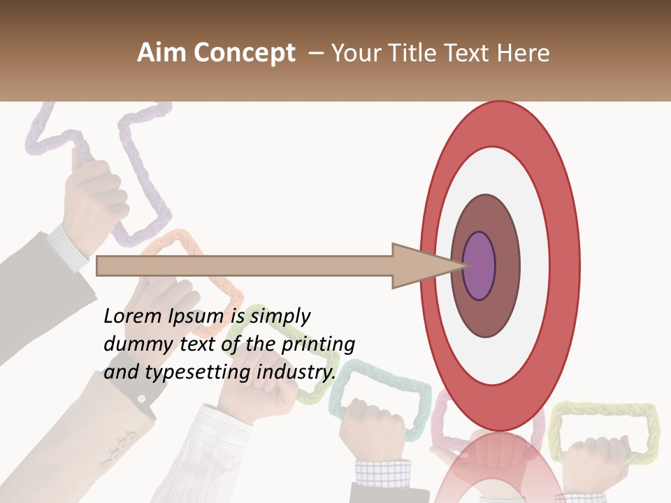 A Group Of People Holding Up Letters With An Arrow PowerPoint Template