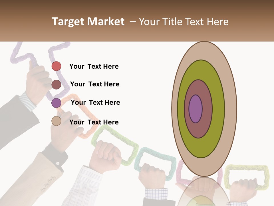 A Group Of People Holding Up Letters With An Arrow PowerPoint Template