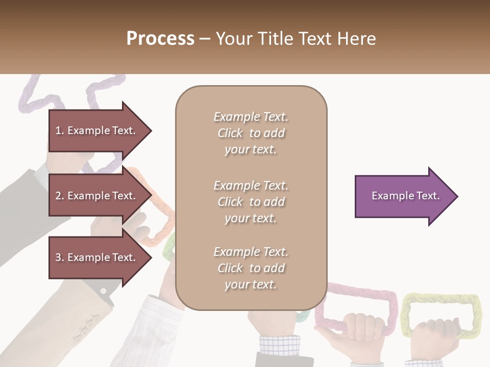 A Group Of People Holding Up Letters With An Arrow PowerPoint Template