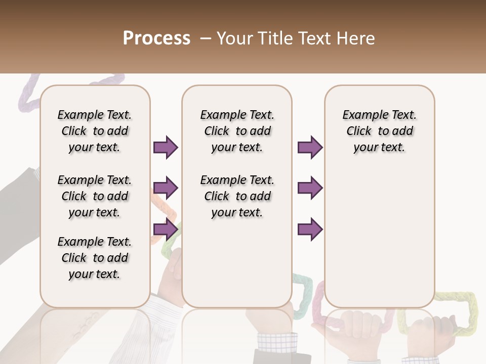 A Group Of People Holding Up Letters With An Arrow PowerPoint Template