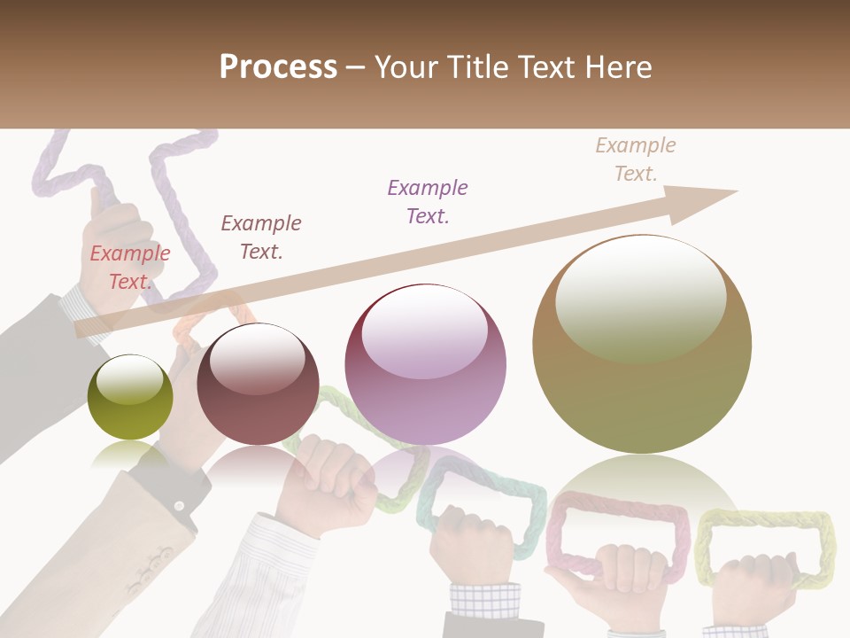 A Group Of People Holding Up Letters With An Arrow PowerPoint Template