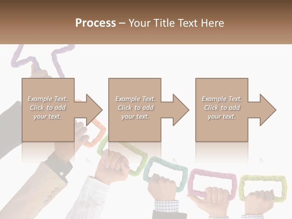 A Group Of People Holding Up Letters With An Arrow PowerPoint Template