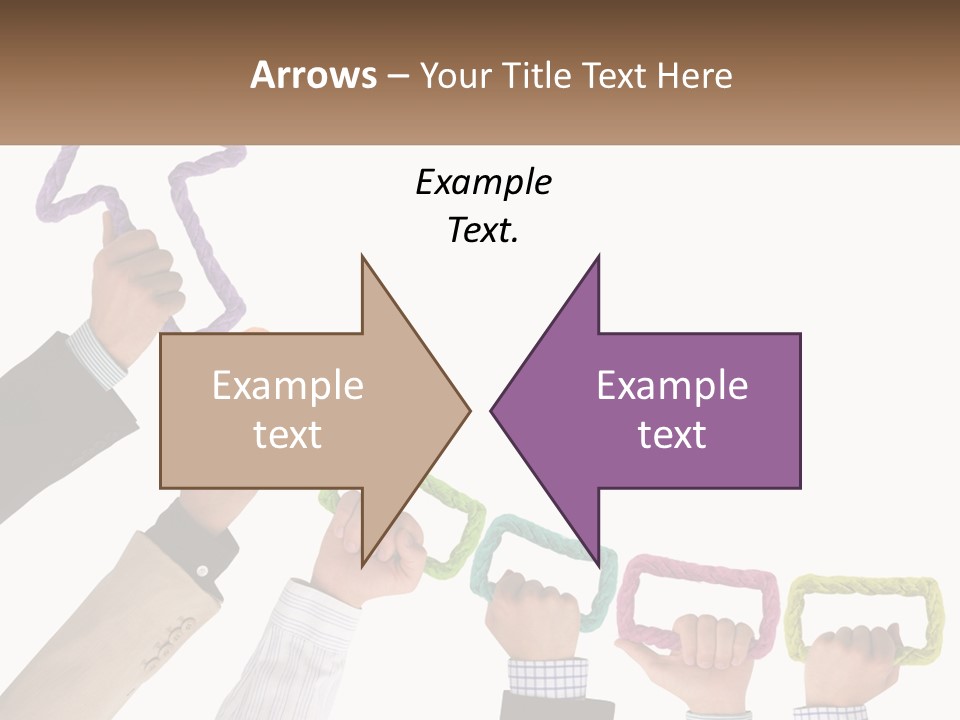 A Group Of People Holding Up Letters With An Arrow PowerPoint Template