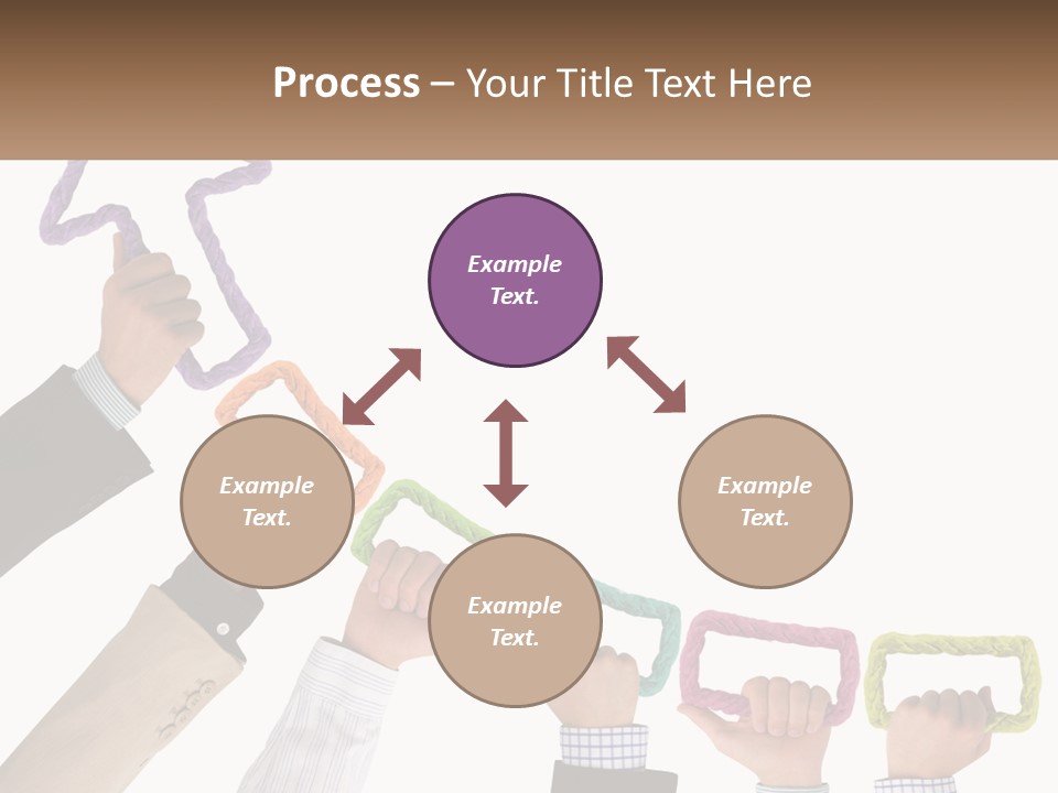 A Group Of People Holding Up Letters With An Arrow PowerPoint Template