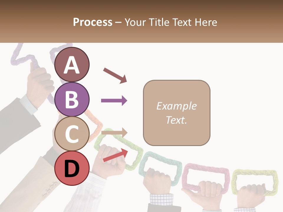 A Group Of People Holding Up Letters With An Arrow PowerPoint Template