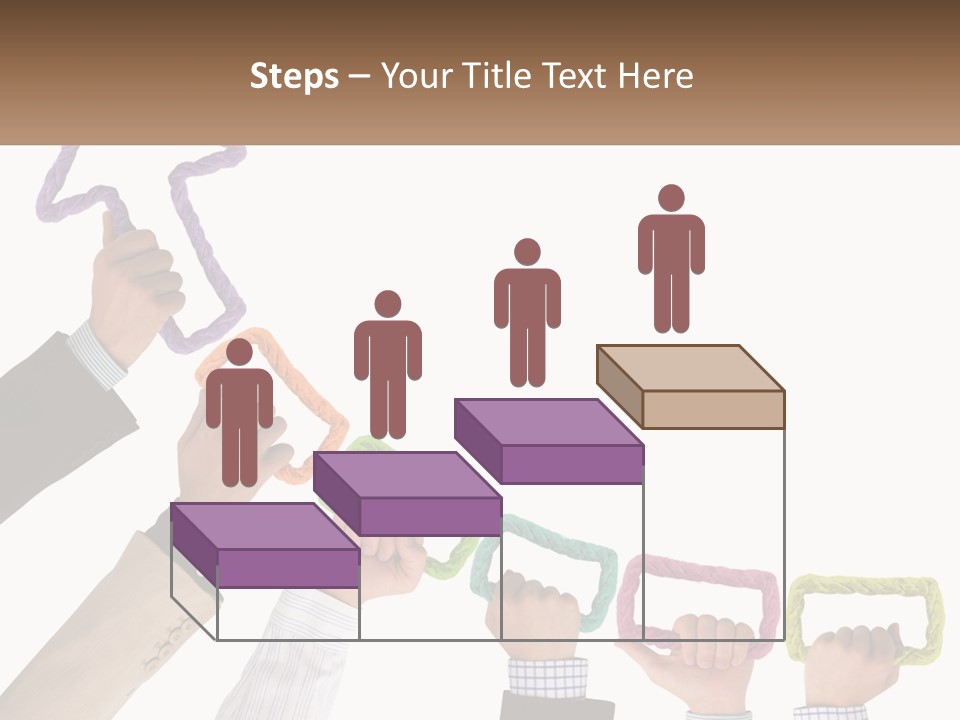 A Group Of People Holding Up Letters With An Arrow PowerPoint Template