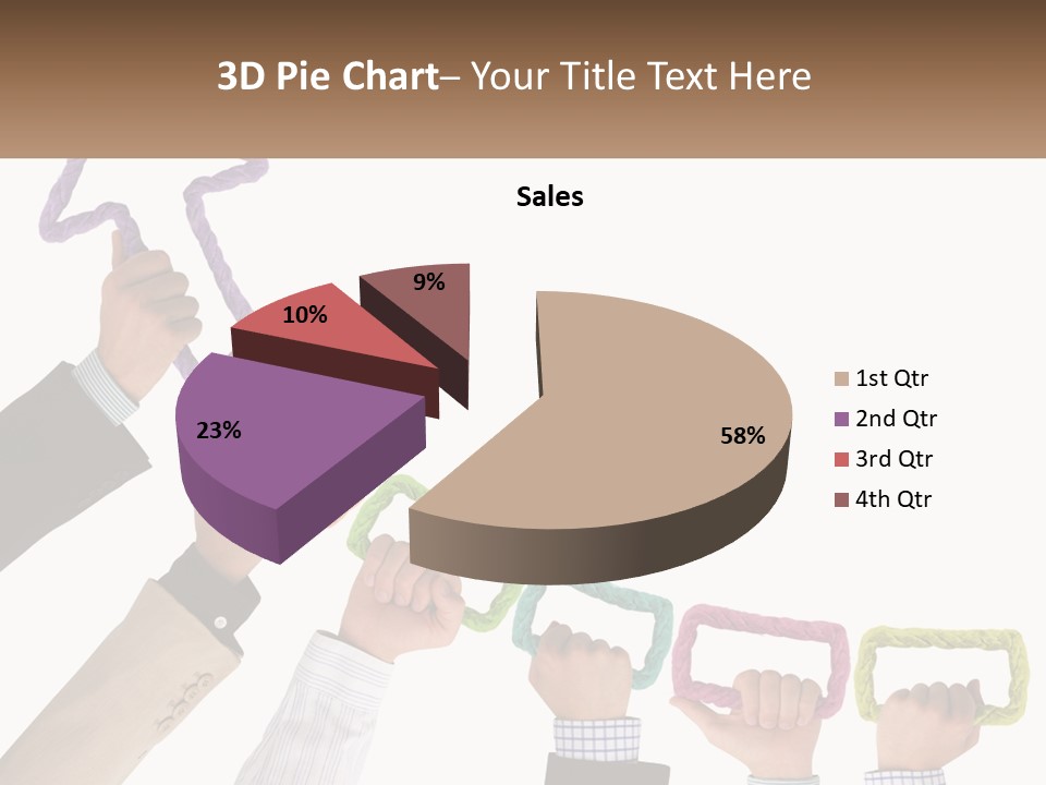 A Group Of People Holding Up Letters With An Arrow PowerPoint Template